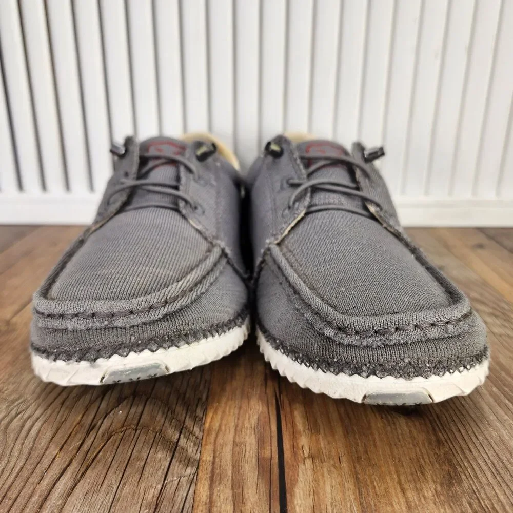 Twisted X Zero-X Mens Sz 8.5 Gray Lace Up Boat Dock Casual Moc Toe Shoes MZX0006